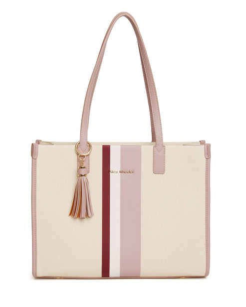 Alice Wheeler London Pink Amalfi Stripe Tote Bag