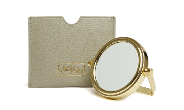 Alice Wheeler Pistachio - Mirror & Pouch 7x Magnifying Mirror