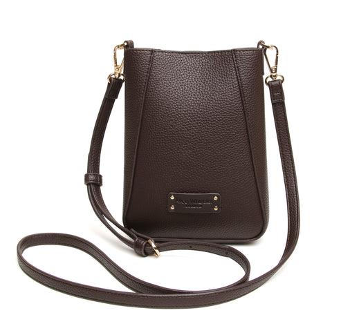 Alice Wheeler London Chocolate Kensington Phone  Crossbody Bag