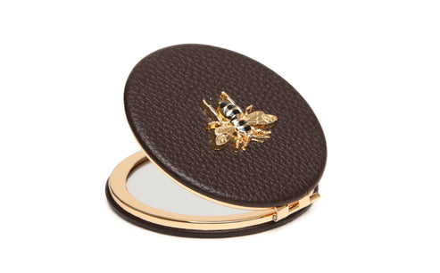 Alice Wheeler London Chocolate Round Compact Mirror