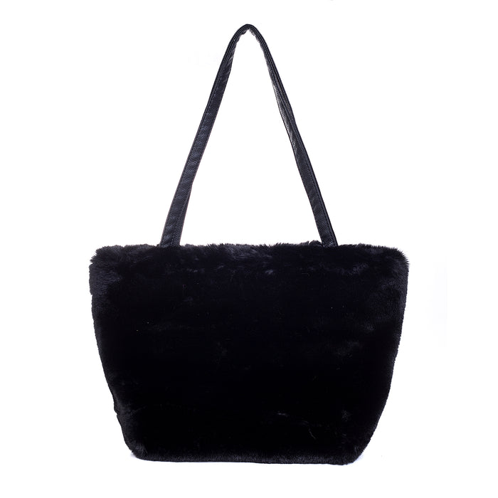 Accessories by Park Lane Black Faux Fur Bag