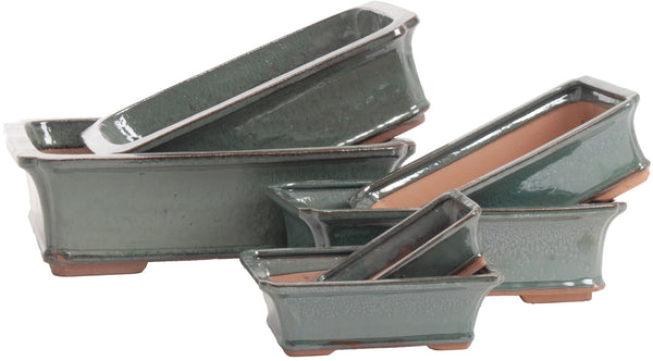 Woodlodge Rectangle Bonsai Green Pot