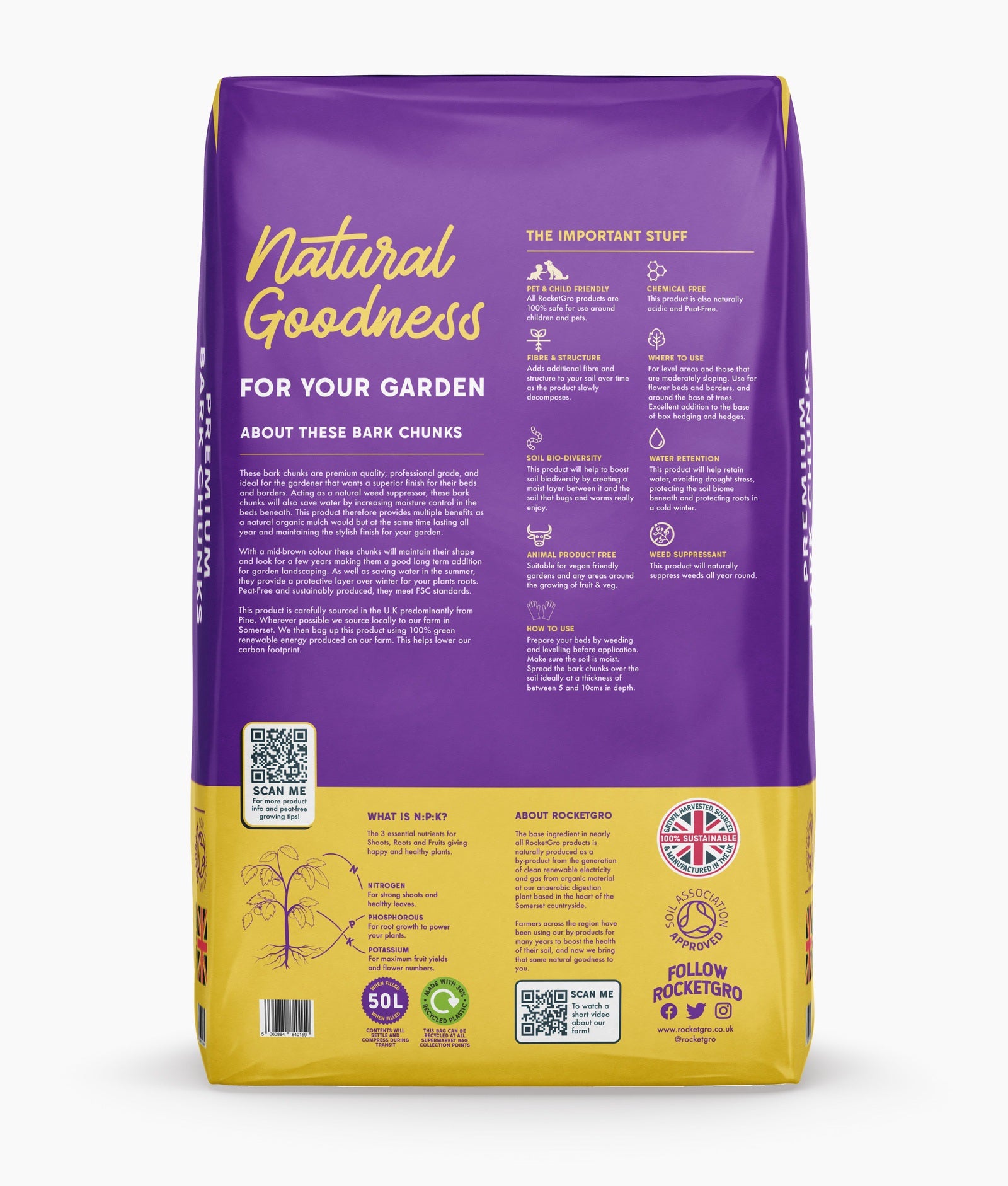 Rocket Gro Premium Bark Chunks 50L
