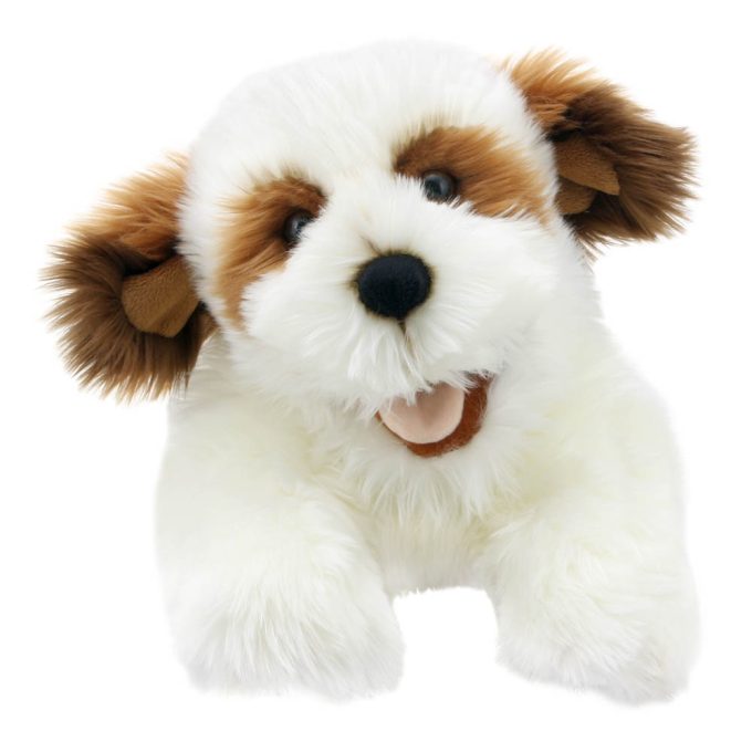 The Puppet Company Playful Puppies - Brown and White Puppy