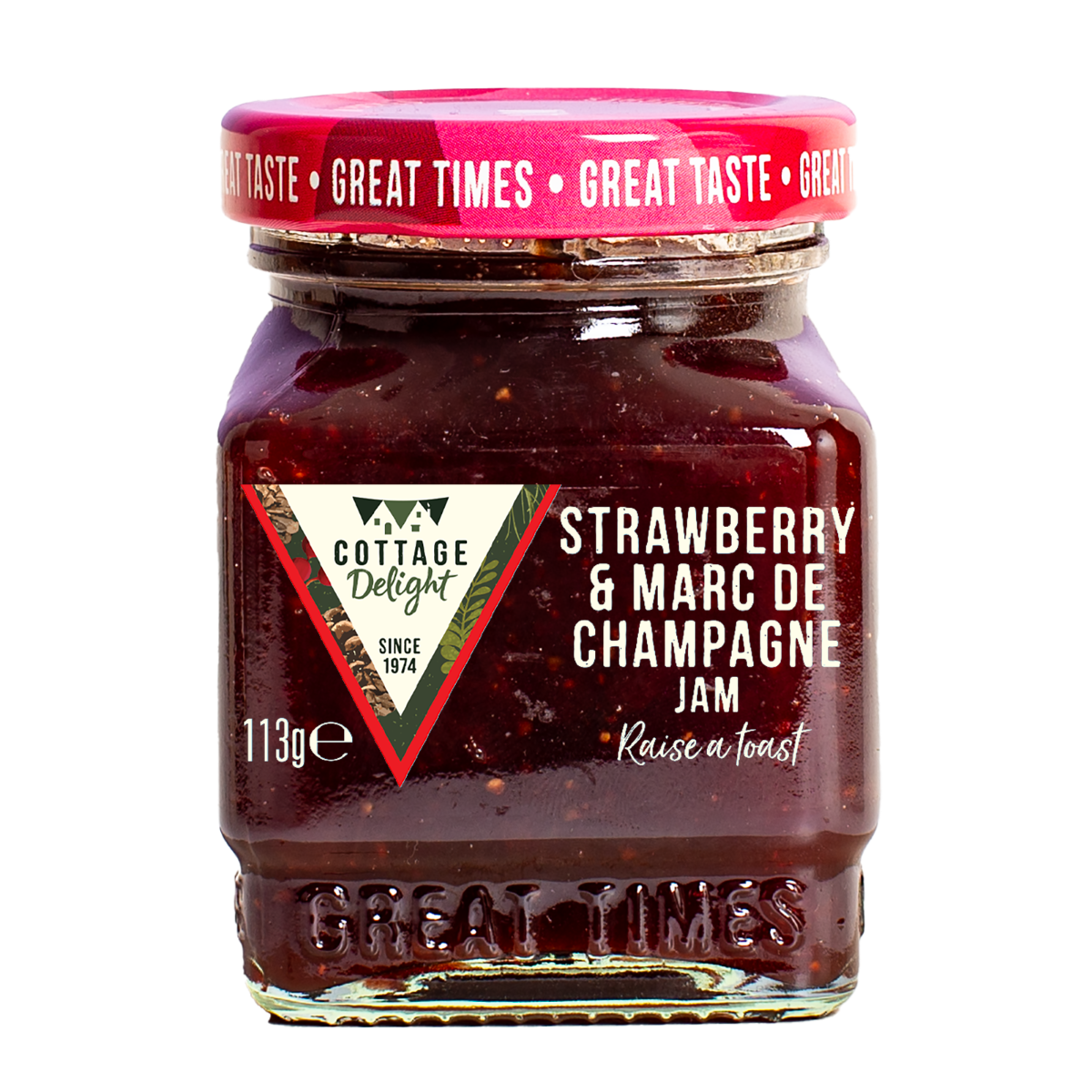 Cottage Delight Strawberry & Marc De Champagne Jam 113g