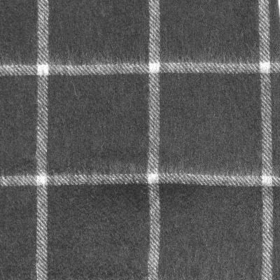 Heritage Traditions Box Check Classic Brushed  Wool Scarf - Charcoal Grey - Heri