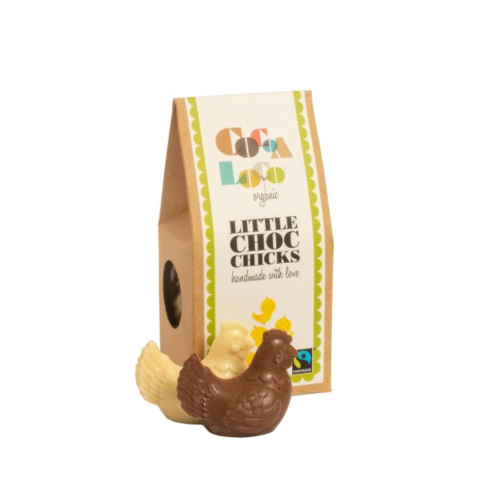 Cocoa Loco Organic Milk & White Chocolate Chicks 100g