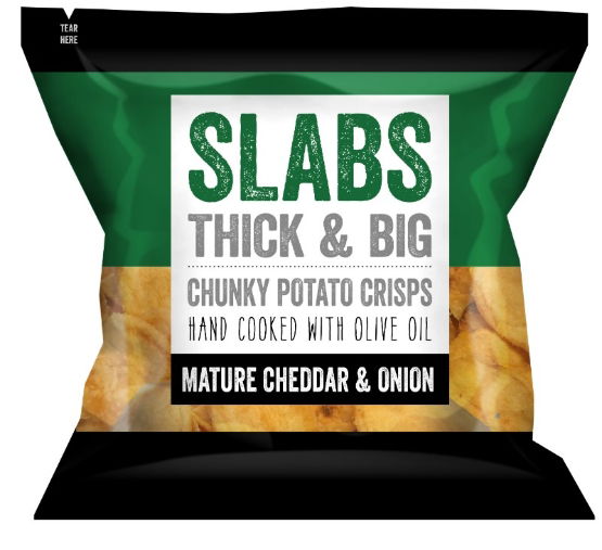 Slabs Mature Cheddar & Onion Chunky Potato Crisps 80g