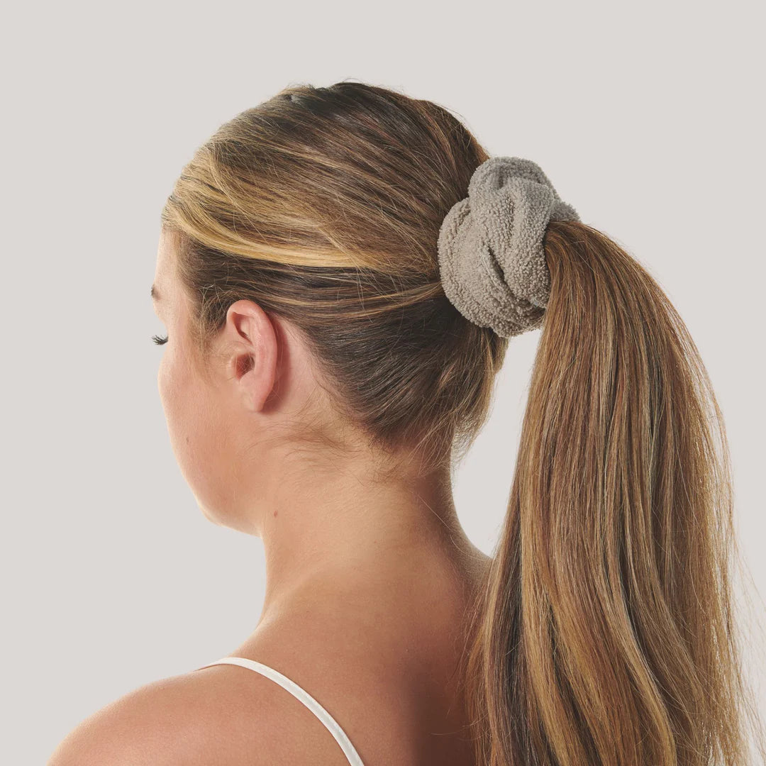 Danielle Creations Microfibre Hair Scrunchie - Grey & Mint