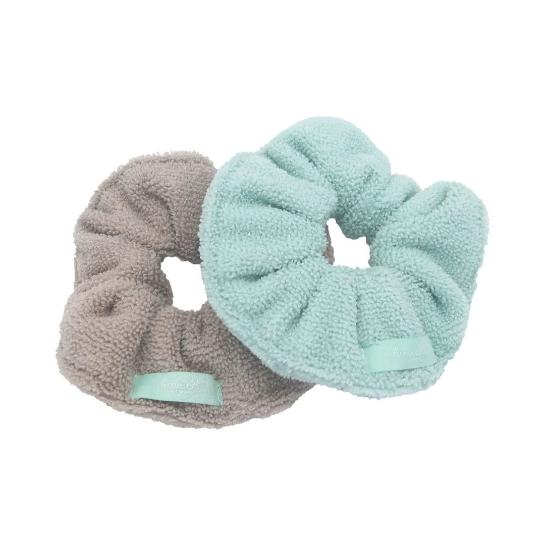 Danielle Creations Microfibre Hair Scrunchie - Grey & Mint