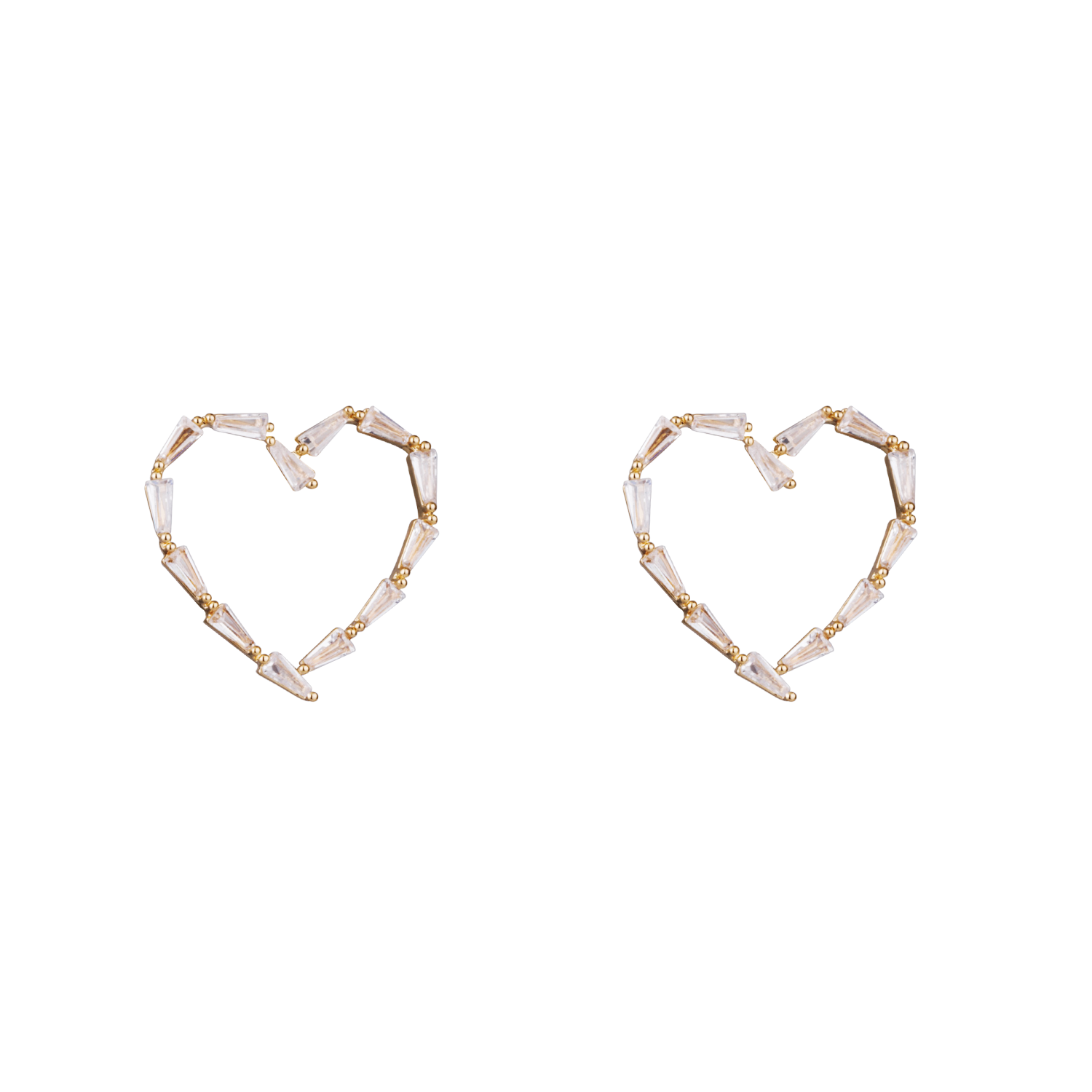 D&X London Sweetheart Cubic Zirconia Stud Earrings