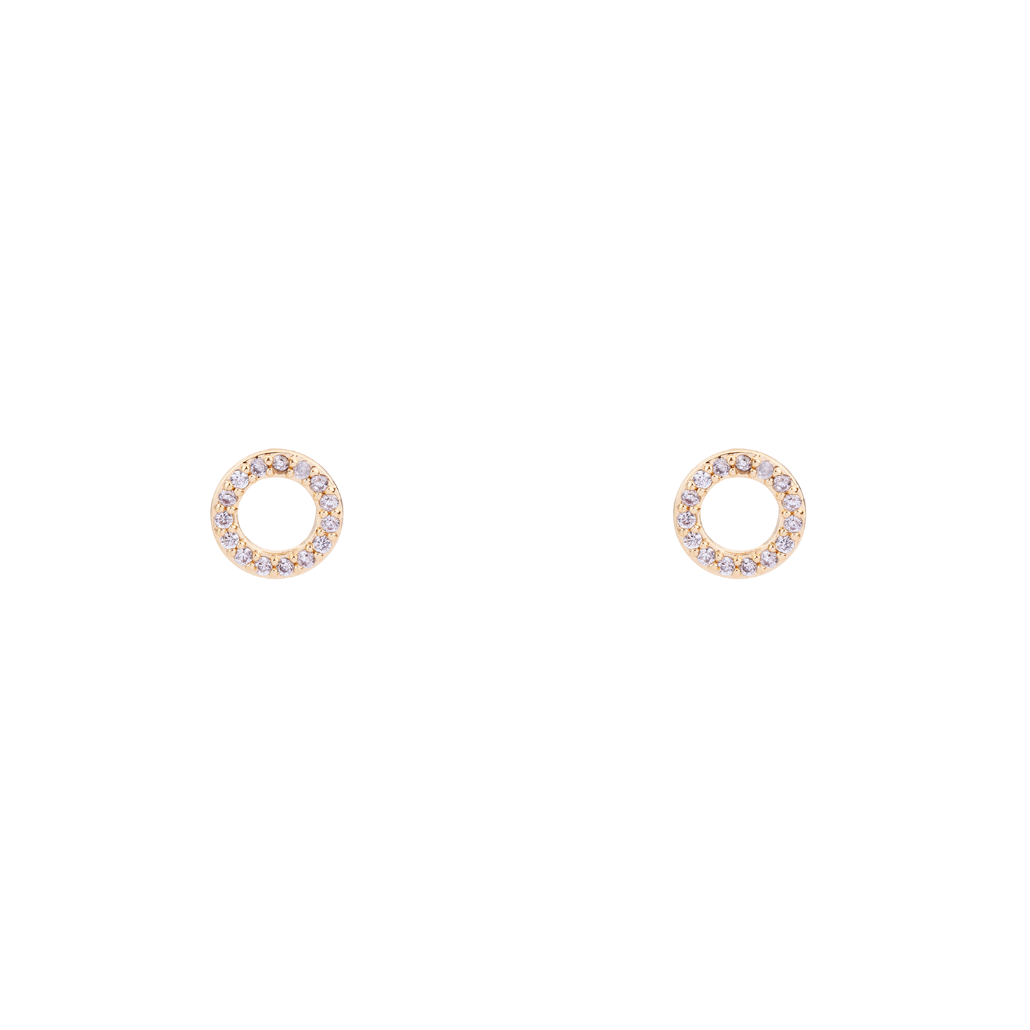 D&X London Keira Cubic Zirconia Circle Stud Earrings