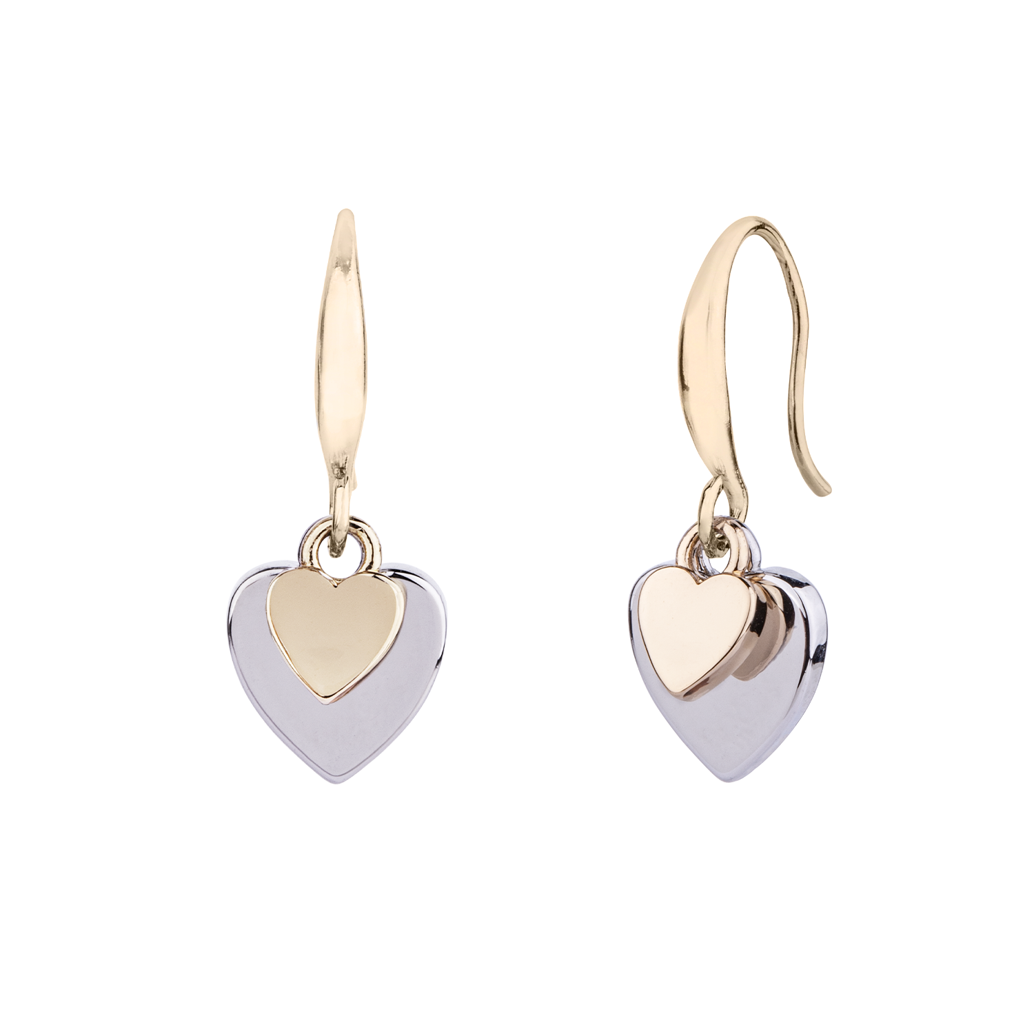 D&X London Stainless Steel 18K Gold-Plated Drop Earrings With Mixed Heart Charms