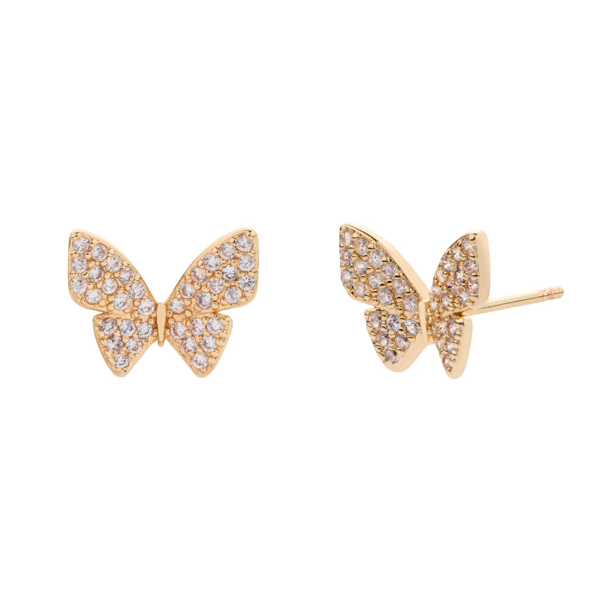 D&X London Keira Cubic Zirconia Gold Stud Earrings