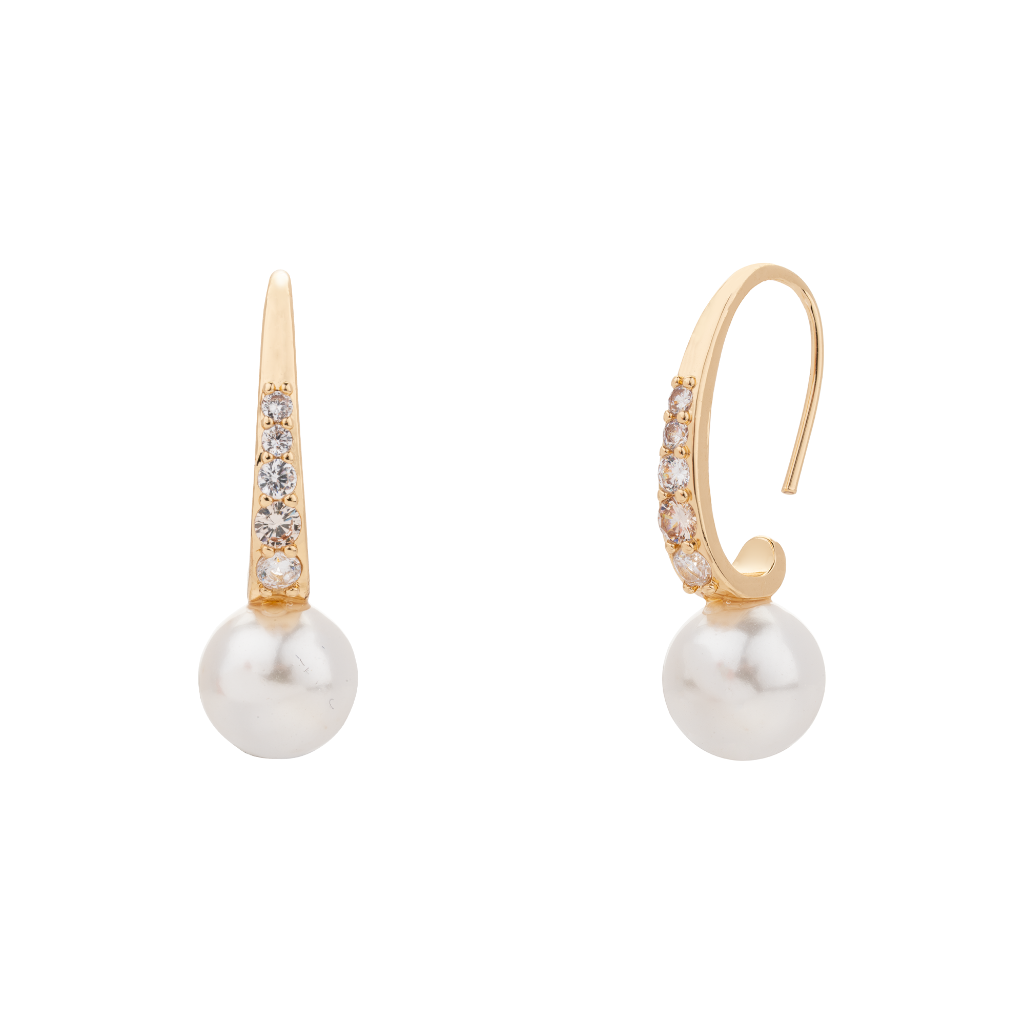 D&X London Audrey Mother of Pearl Cubic Zirconia Post Earrings