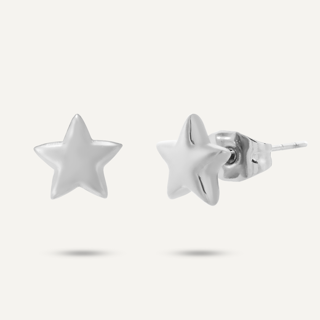 D&X London Kiera Silver Star Stud Earrings