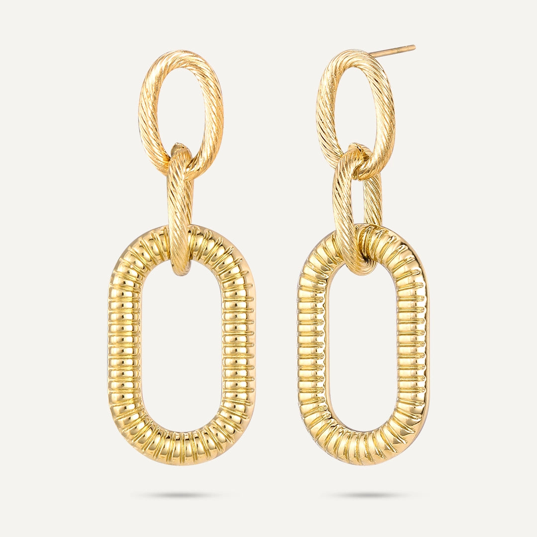 D&X London Vibes 18K Gold Plated Chain Hoop Earrings