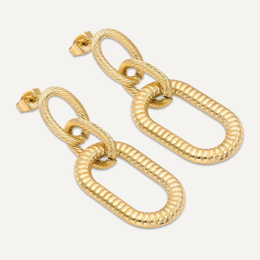 D&X London Vibes 18K Gold Plated Chain Hoop Earrings