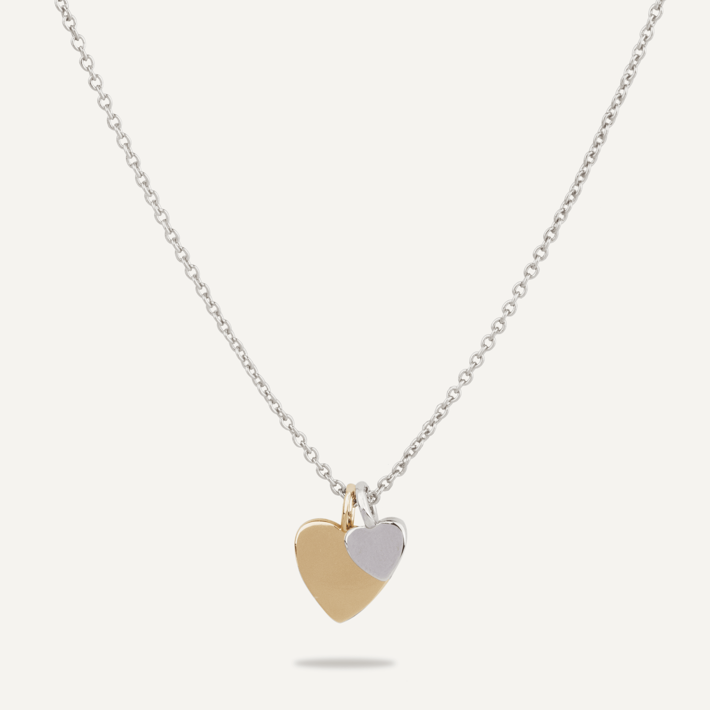 D&X London Keira Mixed Heart Duo Necklace In Silver & Gold-Tone
