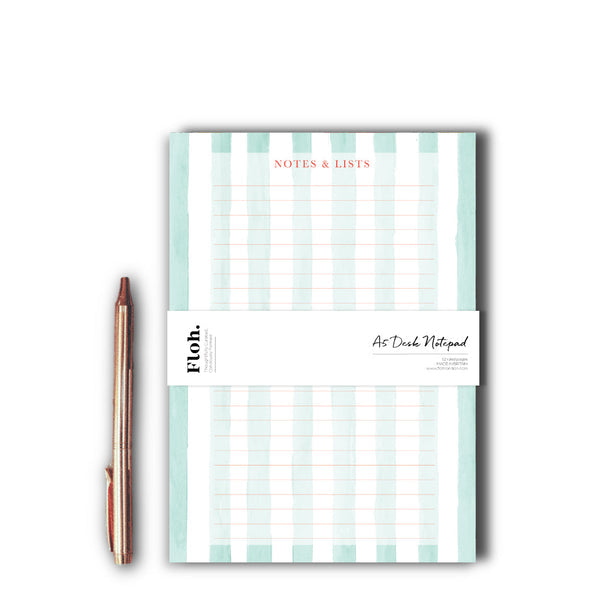 Toasted Crumpet Mint (Stripes) A5 Desk Pad