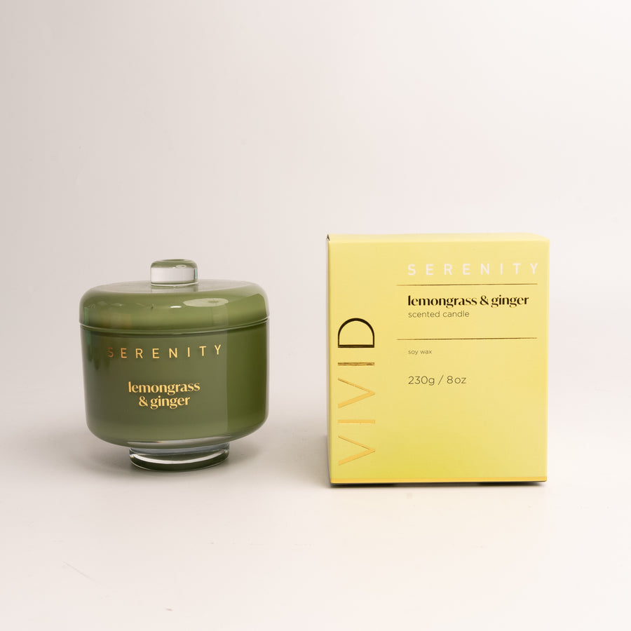 Vivid Serenity Lemongrass and Ginger 230g Candle