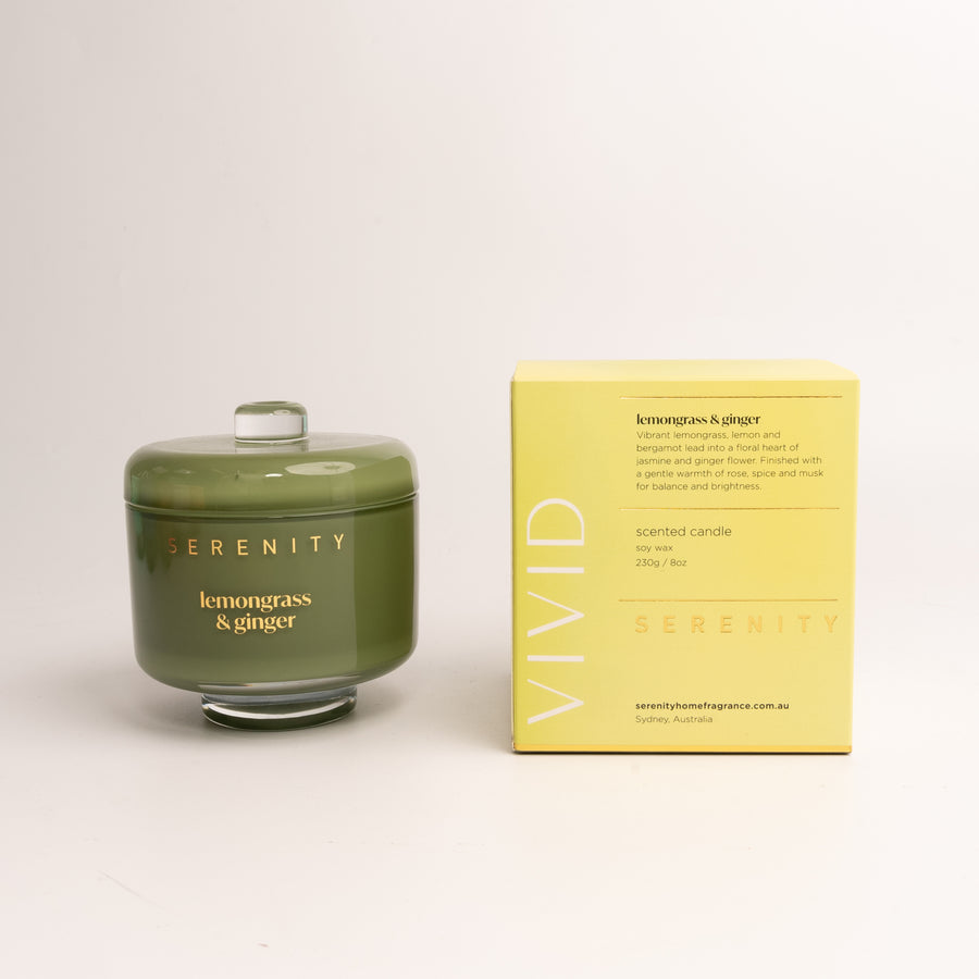 Vivid Serenity Lemongrass and Ginger 230g Candle