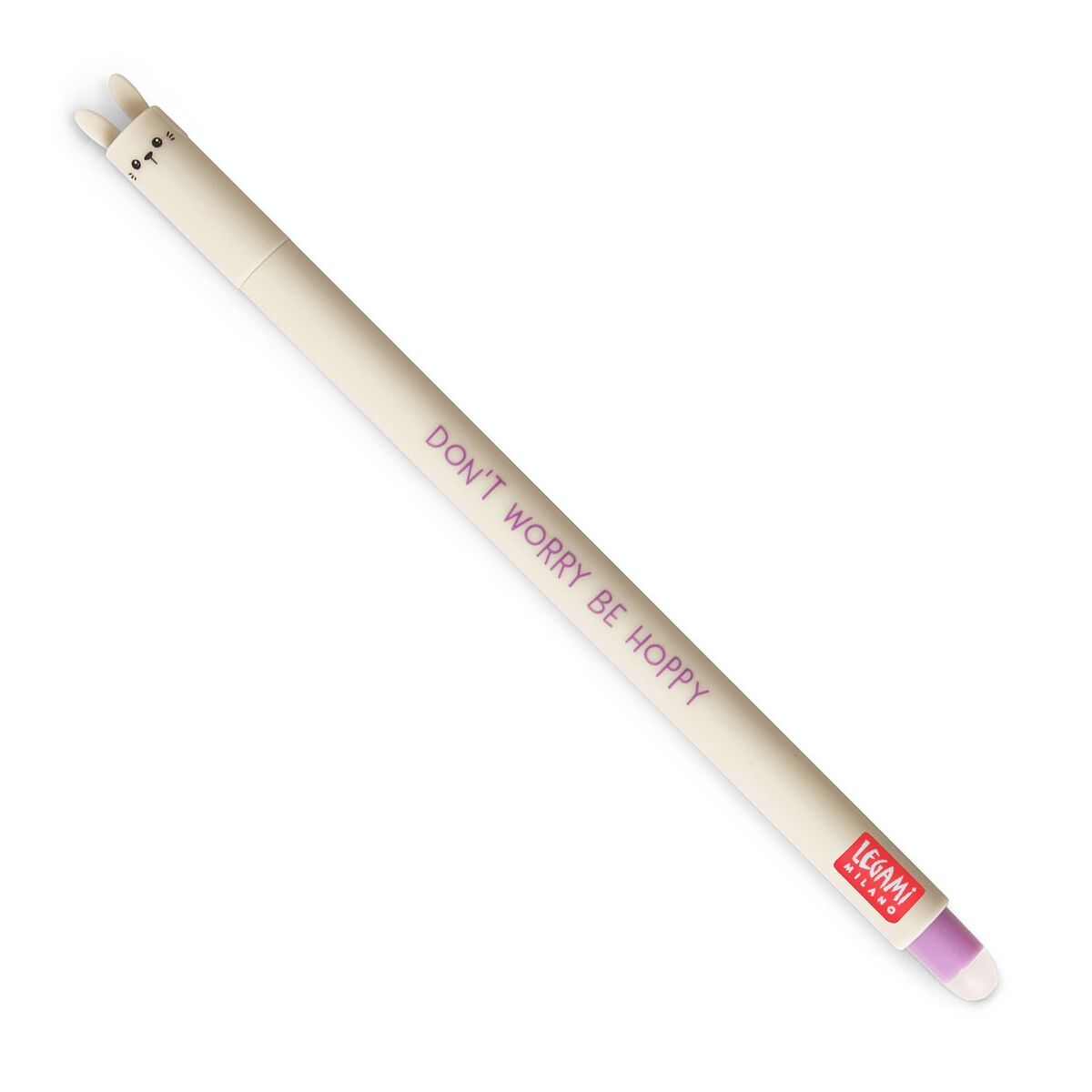 Legami "Don't Worry Be Hoppy" Bunny Erasable Gel Pen Purple Ink