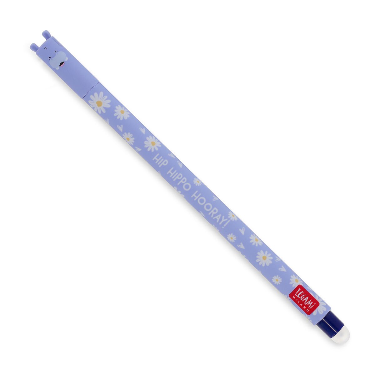 Legami "Hip Hippo Hooray!" Hippo Erasable Gel Pen Blue Ink