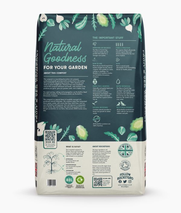 RocketGro Peat-Free Fruit & Veg Compost 40L