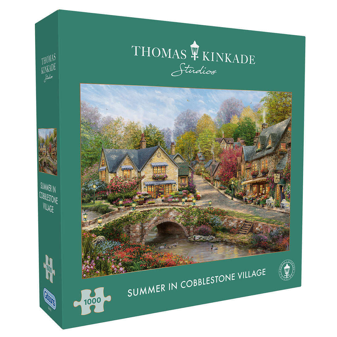 Gibsons Thomas Kinkade: Summer in Cobblestone Village 1000 Piece Jigsaw Puzzle