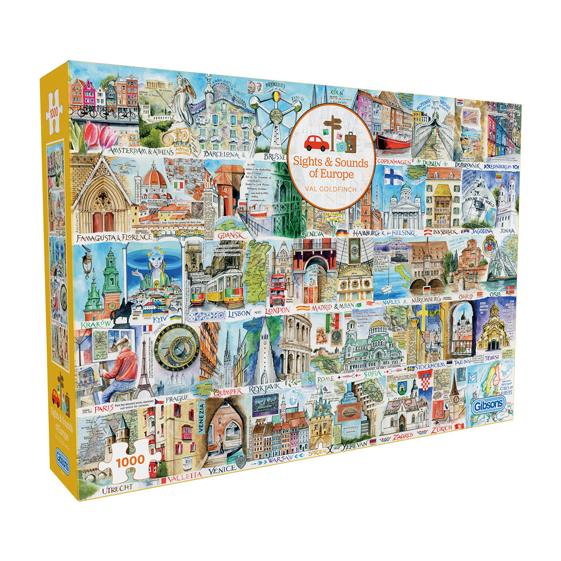 Gibsons Sights & Sounds of Europe 1000 Piece Jigsaw Puzzle