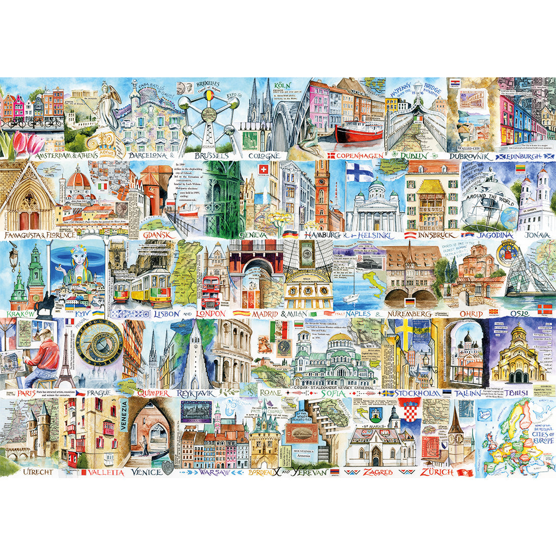 Gibsons Sights & Sounds of Europe 1000 Piece Jigsaw Puzzle