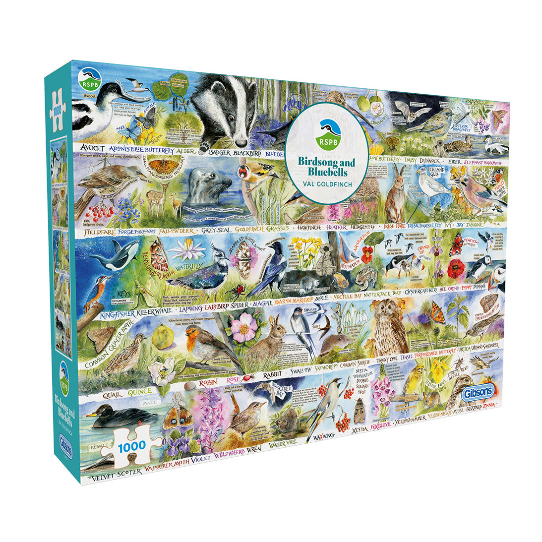 Gibsons RSPB Birdsong & Bluebells 1000 Piece Jigsaw Puzzle