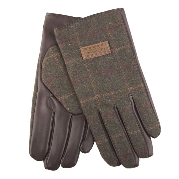 Heritage Traditions Tweed Mens Gloves - Green Box Tweed - Gift Box