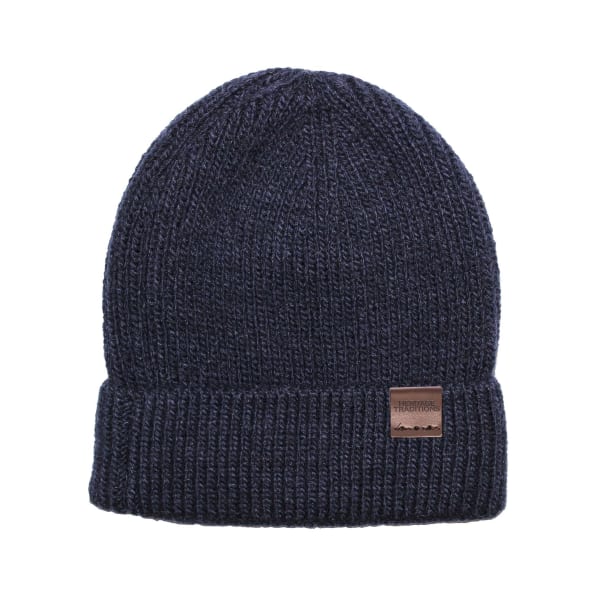 Heritage Fisherman Wool Mix Beanie - Navy