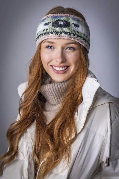 Aran Sheep Headband - Blush