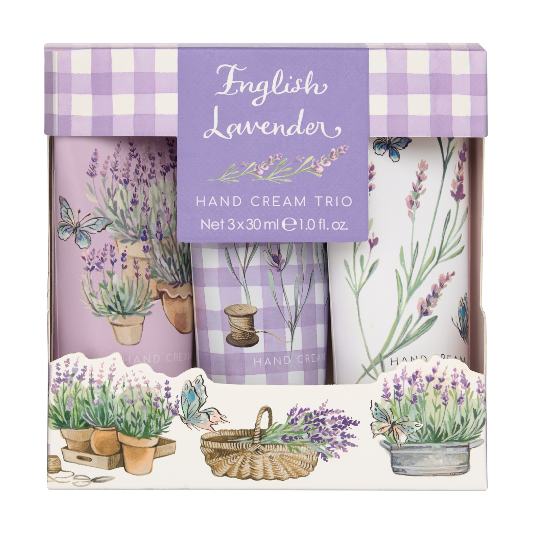 English Lavender Hand Cream Trio  3x 30ml