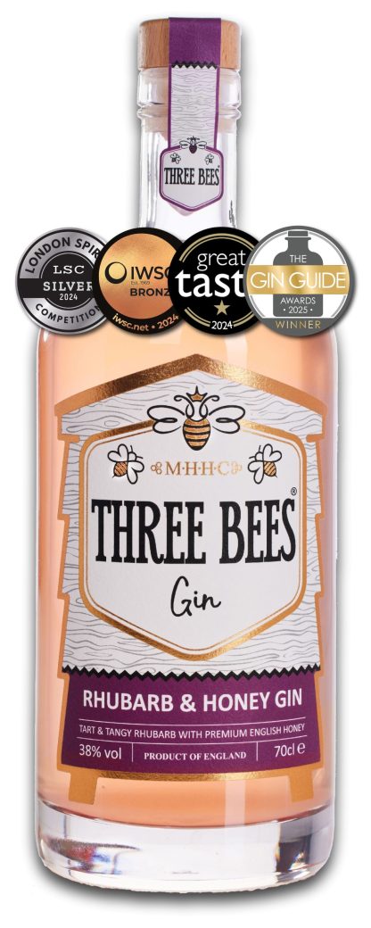 Three Bees Rhubarb & Honey Gin 70cl