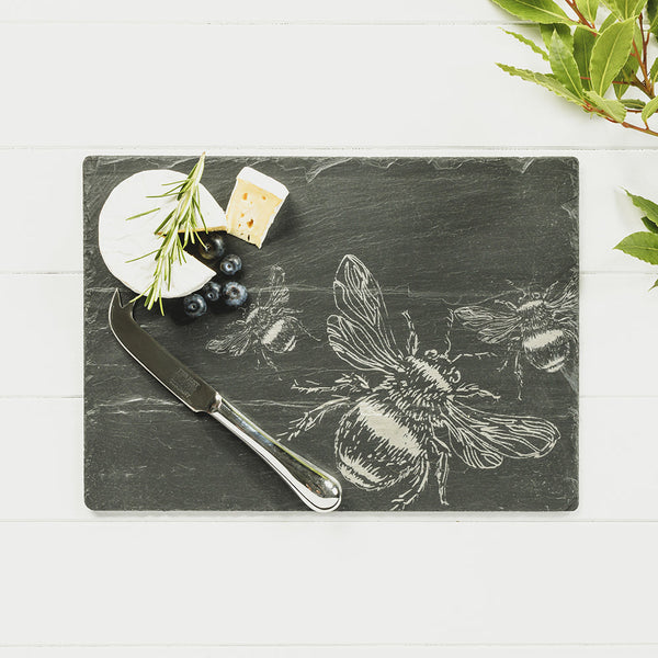 Selbrae House Bee Slate Cheese Board & Knife Set