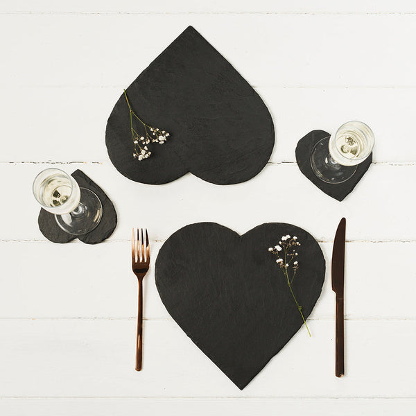 Selbrae House Heart Slate Place Mats - Set of 2