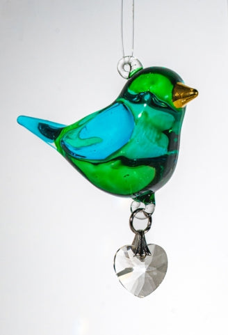 Wild Things Fantasy Glass Pretty Little Bird Emerald