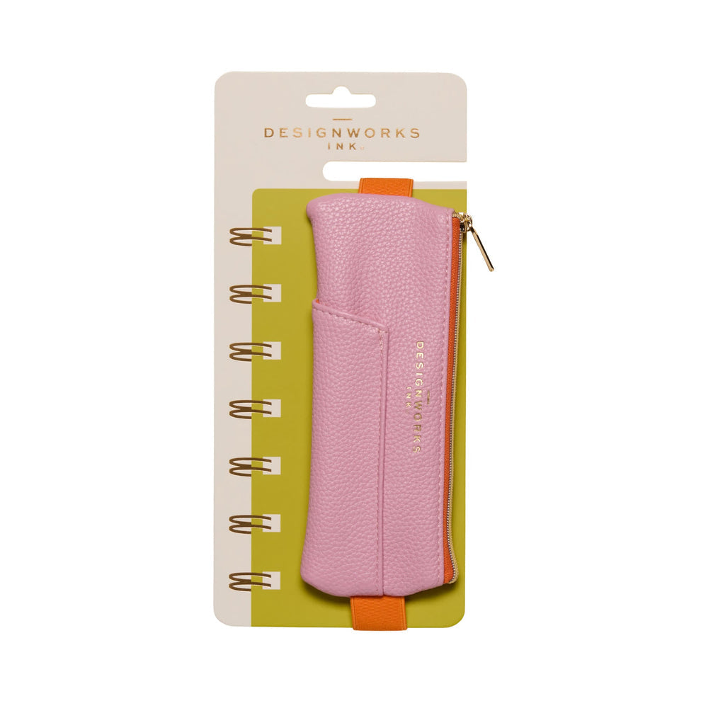 Designworks Collective Vegan Leather Pen Pouch - Pink + Orange
