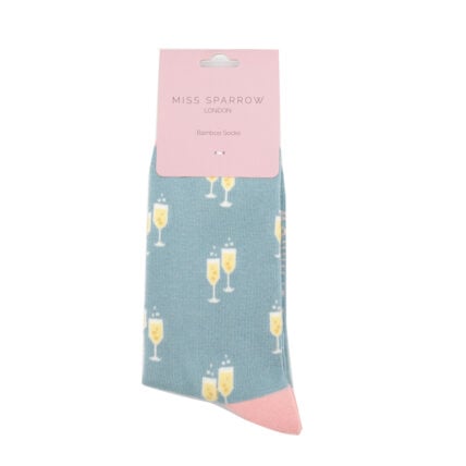 Miss Sparrow Cheers! Socks Duck Egg