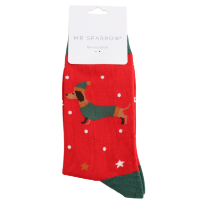 Mr Sparrow Festive Sausage Dogs Red