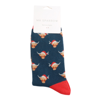 Mr Sparrow Xmas Highland Cows Navy