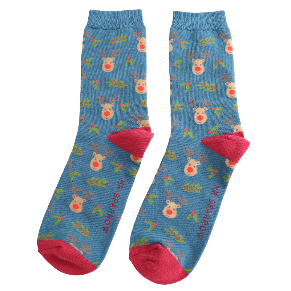 Mr Sparrow Reindeer & Holly Teal