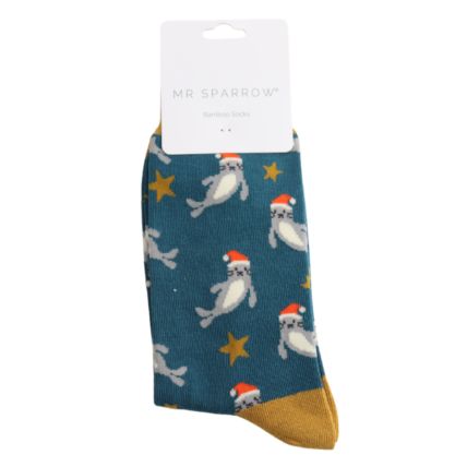 Mr Sparrow Santa Seals Teal