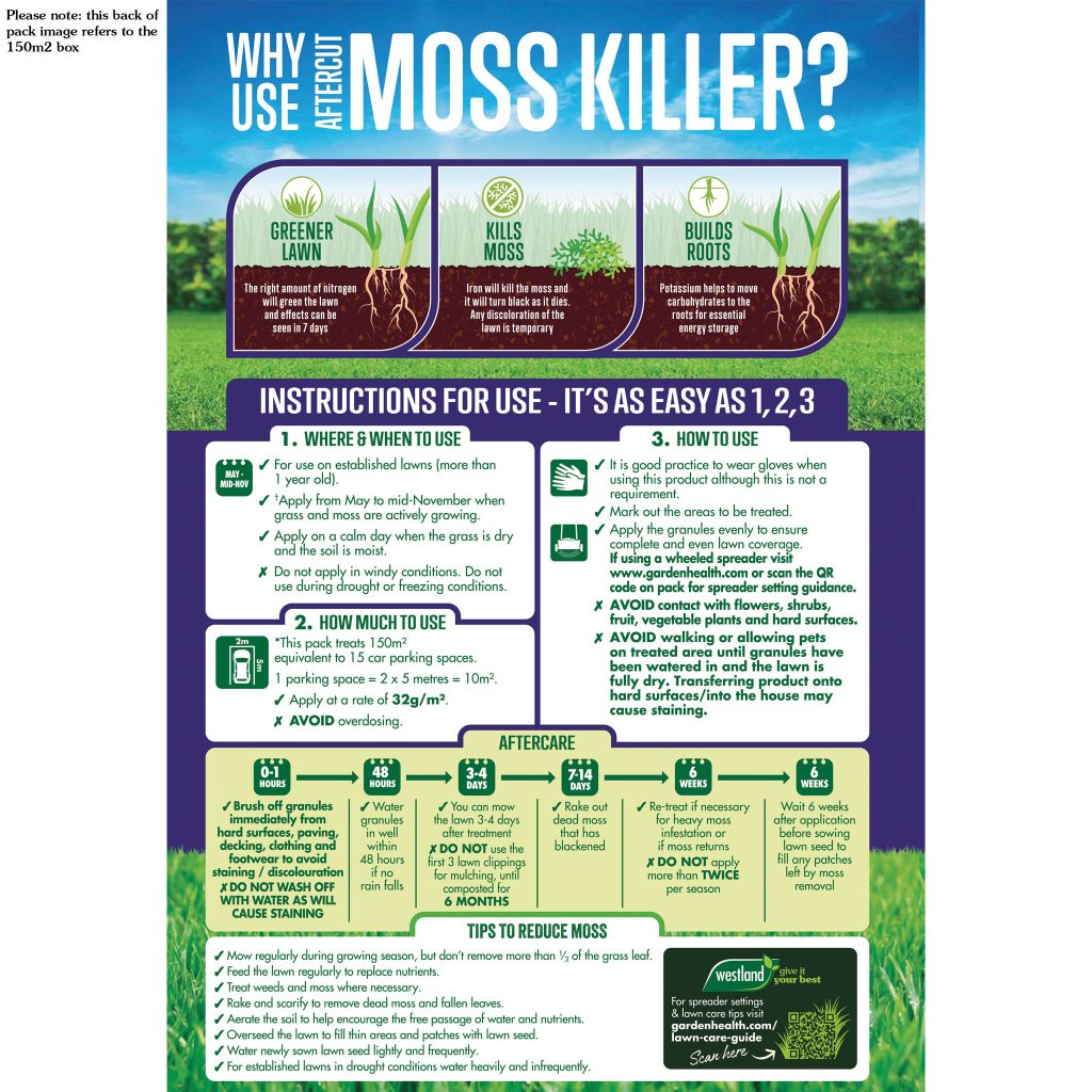 Westland Aftercut Moss Killer 80sqm Box