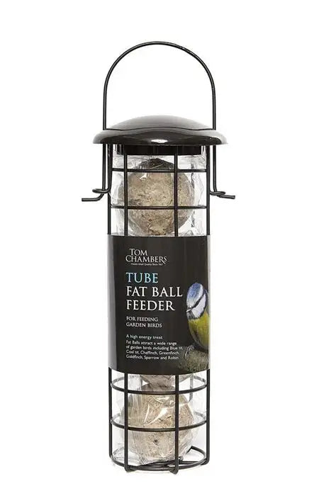 Tom Chambers Tube Fat Ball Feeder With Fat Balls