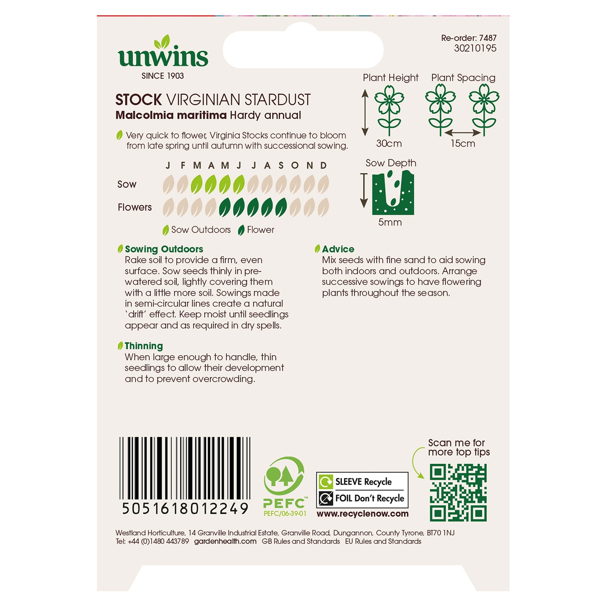 Unwins Stock Virginian Stardust Seeds